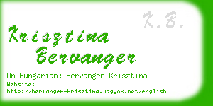 krisztina bervanger business card